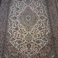 جفت فرش دستباف کاشان کرم ۶ متری