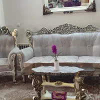 مبل استیل ۹ نفره به همراه جلومبلی|مبلمان خانگی و میز عسلی|تهران, آذری|دیوار