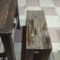 نیمکت و میز چوبی . جنگلی|میز و صندلی غذاخوری|سهند, |دیوار