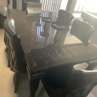 مبل و میز ناهار خوری چرم چستر سفاشی|میز و صندلی غذاخوری|رودهن, |دیوار