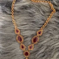 گردنبند سنگ عقیق و سنجاق سنتی