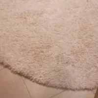 گبه فرش سفید خالص طرح دایره ای