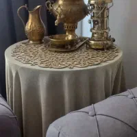 میز خاطره همراه با سماور زغالی و چراغ برنز|کلکسیون اشیاء عتیقه|فردیس, شهرک شهید حسینی|دیوار