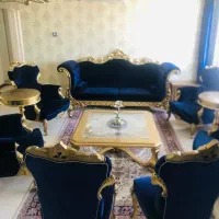 مبل ۹نفره با میز نهارخوری ۸نفره و فرش و‌بوفه