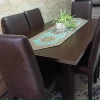 میز ناهار خوری۶نفرهMDF وصندلی های چرم|میز و صندلی غذاخوری|بندر انزلی, میان پشته|دیوار