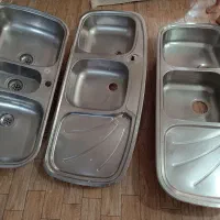 سینک استیل در حد نو،پایه کابینت،گیره روکش کابینت