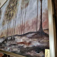 تابلو نقاشی درخت آنتیک، ورق طلا، قاب بژ|تابلو، نقاشی، عکس|تهران, عباسآباد|دیوار