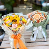 دسته گل بوکت رو میزی مینیمال طبیعی ک مصنوعی