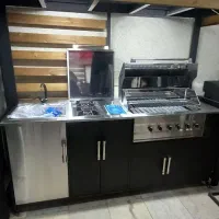 بآربیکیو استیل اهن مسقف روف ویلایی