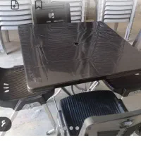 ست غذا خوری پلاستیکی پایه فلز طرح اپل