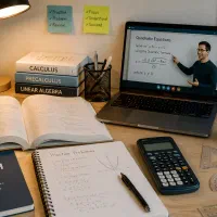 تدریس ریاضی و پاسخ به آزمون آنلاین دانشگاه