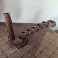 شمعدانی چوبی متحرک از چوب طبیعی قدیمی درخت