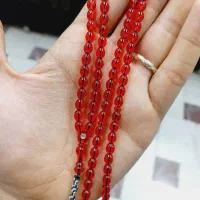 تسبیح آرمان گندمی مهر نقره و کهربای ناصر