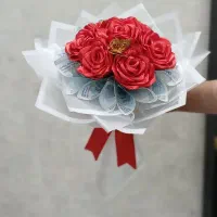 پول آرایی با گلهای زیبای روبانی