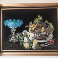 تابلوی نقاشی رنگ و روغن و مداد رنگی