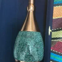 گلدان مسی فیروزه کوبی ۳۰ سانتی