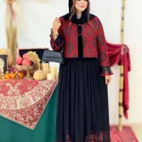 پارچه های حریر ریش ریش شاین وست دو تیکه یلدایی|لباس|سنندج, |دیوار