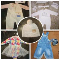 لباس سرهمی نوزادی تا ۶ماه و چندمدل کفش و پاپوش