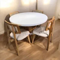 میز ناهارخوری راسا با صندلی حصیری و تدی از کارخانه