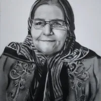 نقاشی سیاه قلم چهره|تابلو، نقاشی، عکس|یزد, |دیوار