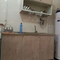 کابینت فلزی به همراه سینک ،آبچکان و سنگ|مصالح و تجهیزات ساختمان|صحنه, |دیوار