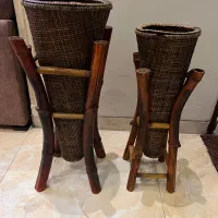 دوعدد گلدان حصیری