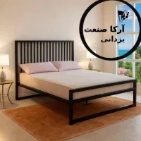 تخت خواب دونفره فلزی مدل مینیمال تشک  ( آرکا صنعت)