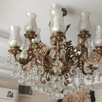 لوستر ۱۲ شعله تمام برنزی