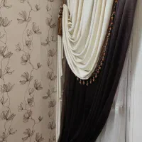 والان دکور پرده مخمل قهوه ای  ۲۸۵×۳۴۰|پرده، رانر، رومیزی|تهران, سبلان (لشگر)|دیوار