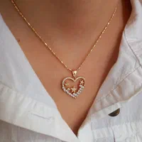 گردنبند قلب نگین دار ابکاری طلا مارک ژوپینگ|بدلیجات|تهران, طیب|دیوار
