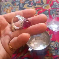 انگشتر نقره یاقوت قدیمی و باباقوری قدیمی