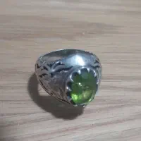 انگشتر دست ساز فراتی زبرجد و باباقوری