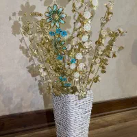 گل های فلزی وارداتی تزئینی با گلدان