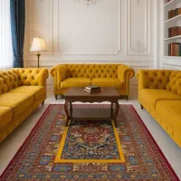 فرش دستباف گل ابریشم بسیار ضخیم ۴۰رج