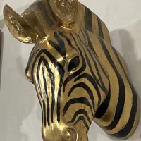 دیوارکوب یا مجسمه ورق طلا زبرا، اکسیر ، آنتیک