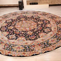 فرش گرد دستباف سالاری قطر ۳متر.   بالای ۴۰رج|فرش|تبریز, |دیوار
