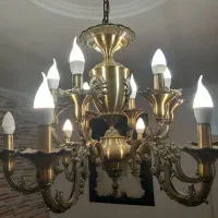 دو عدد لوستر تمام برنز ( اصل ) ۶ شاخه دوتایی