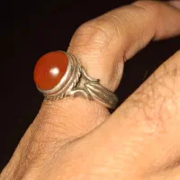 انگشتر عقیق رکاب نقره کار دست