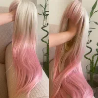 کلاه گیس‌ بلوند صورتی کلاهگیس