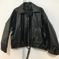 کت بامبر جکت چرم کمربندی