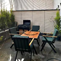 صندلی باغی رستوران روستیک چوبی / آتشدان دورچوب