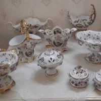 ظروف پذیرایی گل برجسته طرح لیلی مجنون آنتیک نایاب