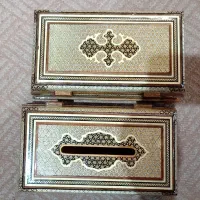 جعبه دستمال و جا کاردی خاتم کاری