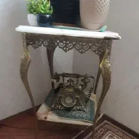 میز تلفن برنجی با تلفن برنجی اصل