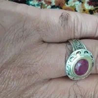 انگشتره نقره925 یاقوت افریقایی معدنی