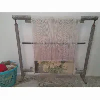 تابلو فرش نیمه بافت طرح گل وگلدان