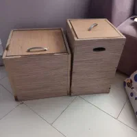 جا برنجی چوبی وجا سطل اشغال