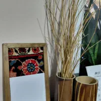 گلدان گل خشک جاشمعی تنگ شیشه هفت رنگ