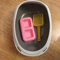 فروش ظرف خاک گربه  و ظرف غذا وبیلچه نو