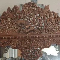 ویترین منبت کاری با چوب گردو|بوفه، ویترین، کنسول|برخوار, |دیوار